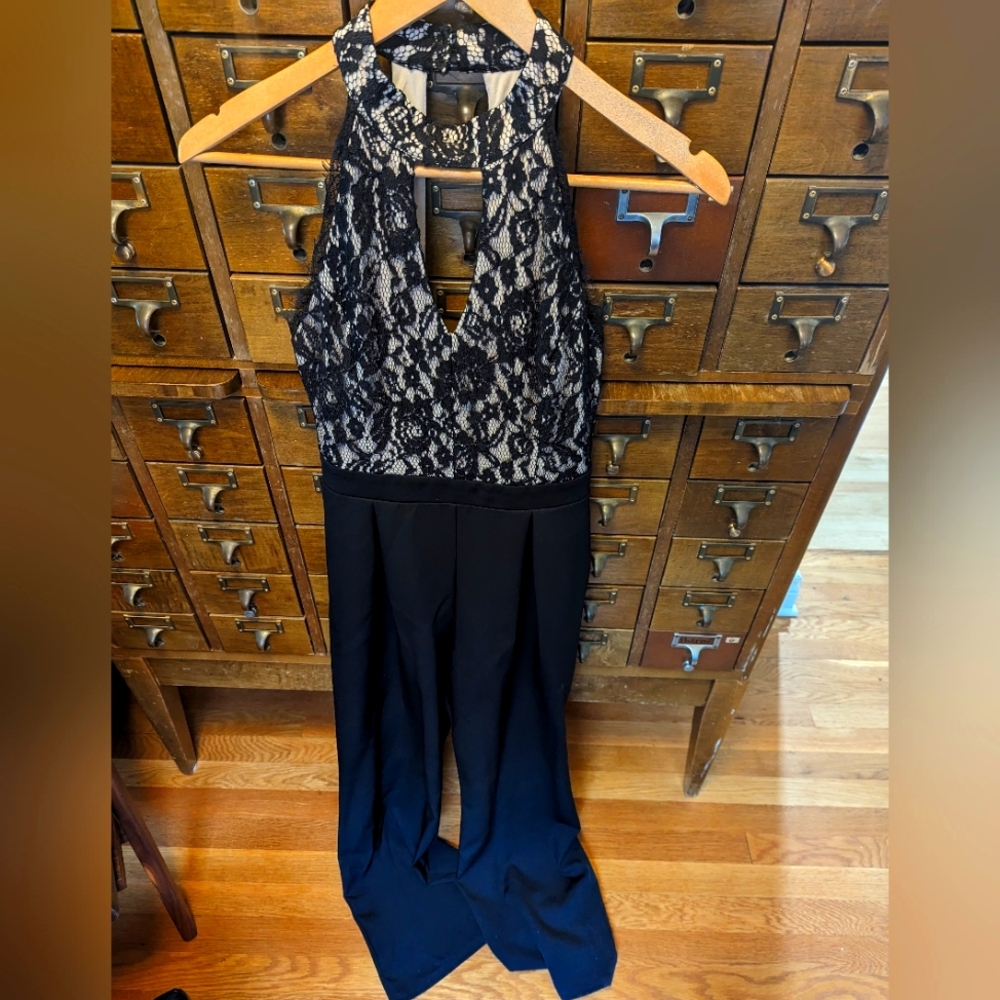 Black lace jumpsuit, size XS